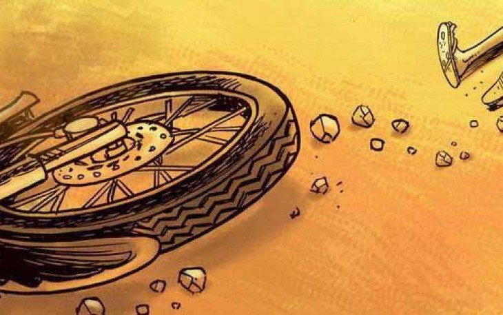 Laka Tunggal, Pengendara Sepeda Motor Alami Patah Tulang