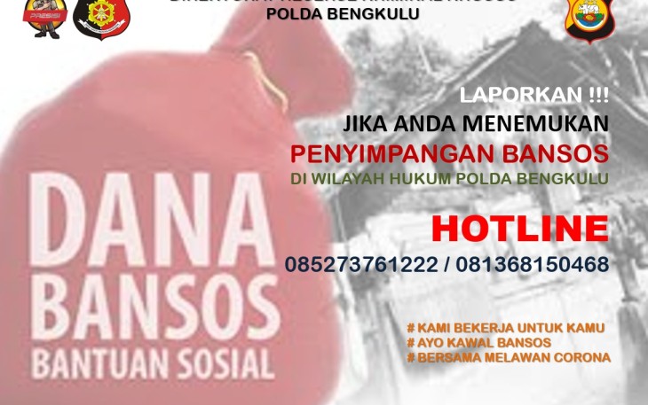Polda Bengkulu Siapkan Hotline Khusus Penyelewengan Bansos 