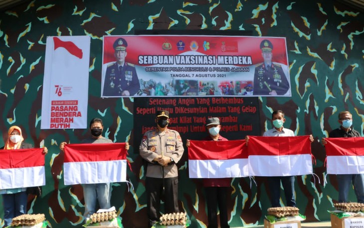 Polda Bengkulu dan Polres Jajaran Gelar Serbuan Vaksinasi Merdeka