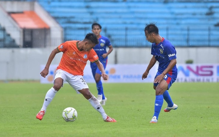 Kompetisi Liga 3 Jateng 2021 antara Persika Karanganyar melawan Persibas Banyumas, di Stadion Moch Soebroto Magelang.