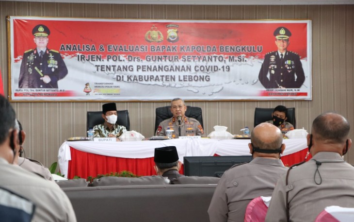 Kapolda Bengkulu Anev Penanganan Covid 19 Di Polres Lebong