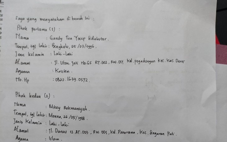 Surat Perjanjian Perdamaian