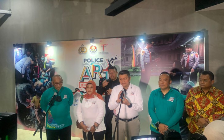 Kalemdiklat Polri Komjen Pol Rycko Amelza Dahniel saat menghadiri acara Police Art Festival yang digelar hari ini, Sabtu (17/12/2022) di Taman Ismail Marzuki (TIM).