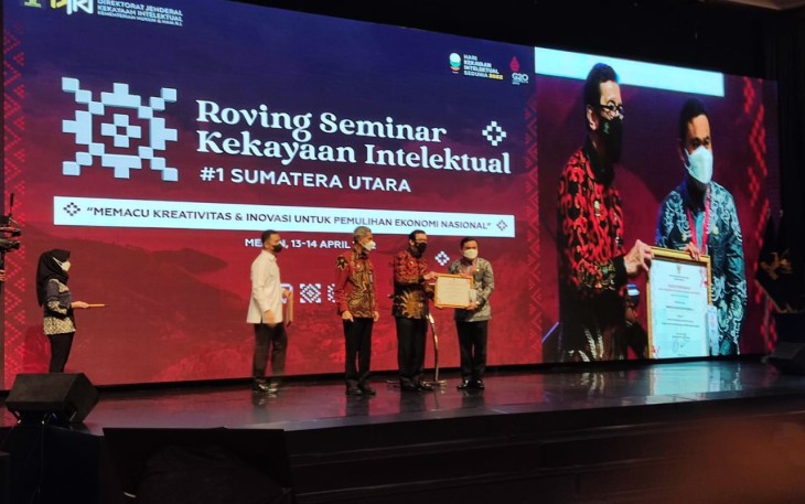 Roving Seminar Kekayaan Intelektual Pertama se Pulau Sumatera di Hotel JW Marriot Medan, Sumatera Utara pada Rabu, 13 April 2022.