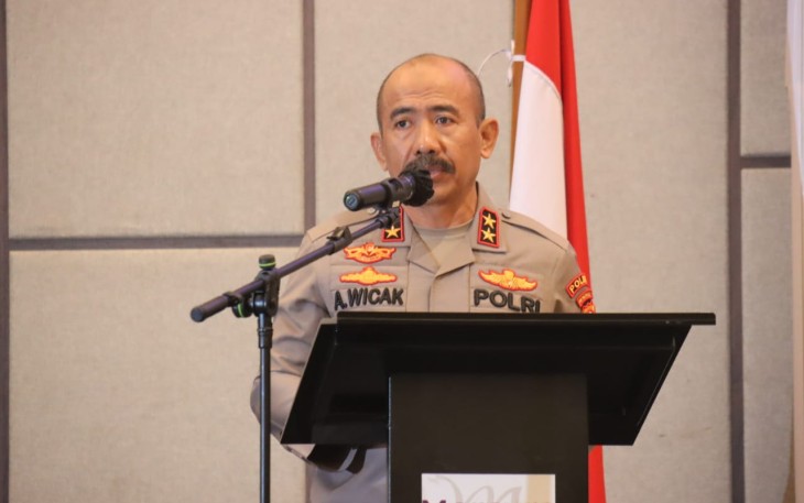 Kapolda Bengkulu Irjen Pol. Drs. Agung Wicaksono, M. Si saat Pimpin Pembukaan Bimtek dan Sidang Uji Konsekuensi Informasi Publik yang Dikecualikan