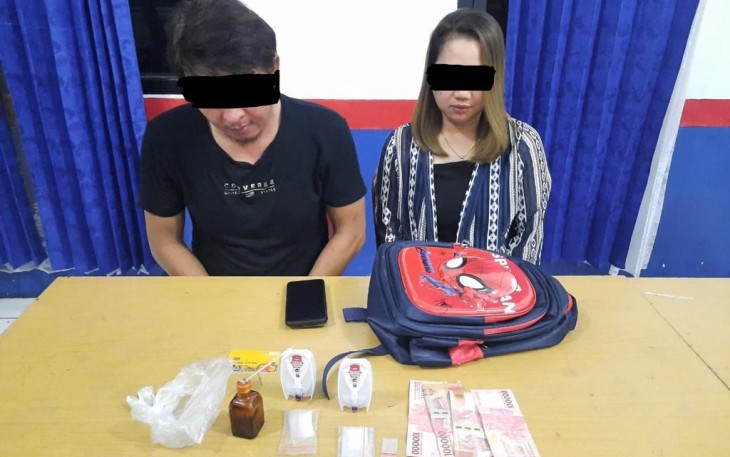 Tersangka dan barang bukti saat diamankan