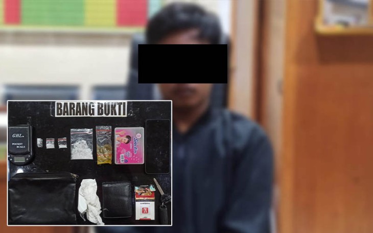 Tersangka dan barang bukti saat diamankan