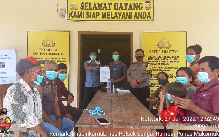 Mediasi melalui program Solving, oleh Anggota Bhabinkamtibmas Polsek Sungai Rumbai