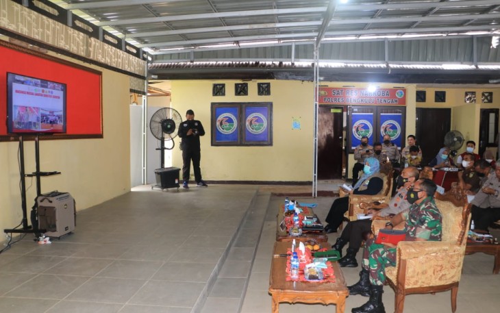 Suasana vicon Kapolda Bengkulu dengan Kapolri