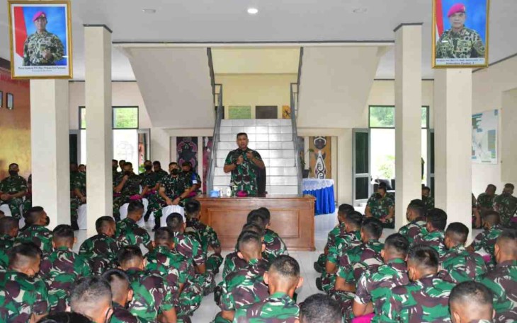 Danbrigif 3 Mar Beserta Prajurit Rajawali Papua, Ikuti Apel Gabungan Pasmar 3