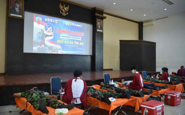 Sambut HUT Ke-76 TNI AU, Lanud Supadio Gelar Donor Darah