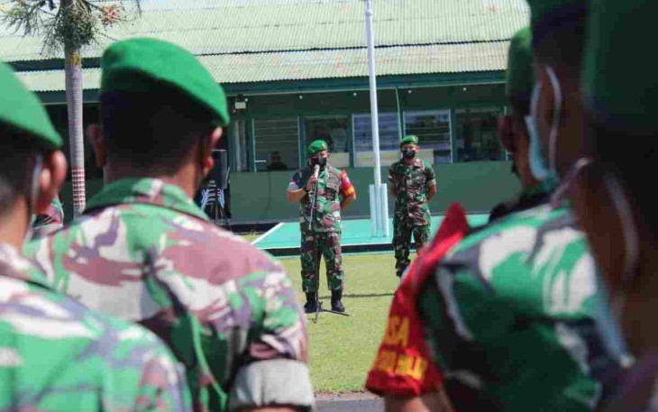 Dandim 1204/Sanggau ingatkan prajurit selalu menjaga kesehatan dan keamanan di masa libur lebaran. Selasa (26/4/2022)