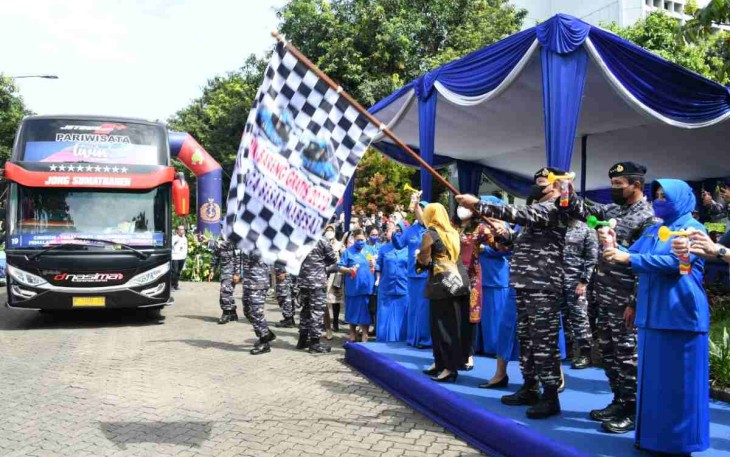 Kasal melepas mudik bareng lebaran di Mabesal Cilangkap. Kamis (28/4/2022)
