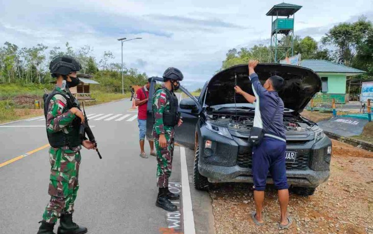 Jelang lebaran, satgas perbatasan gencarkan sweeping. Sabtu (30/4/2022)