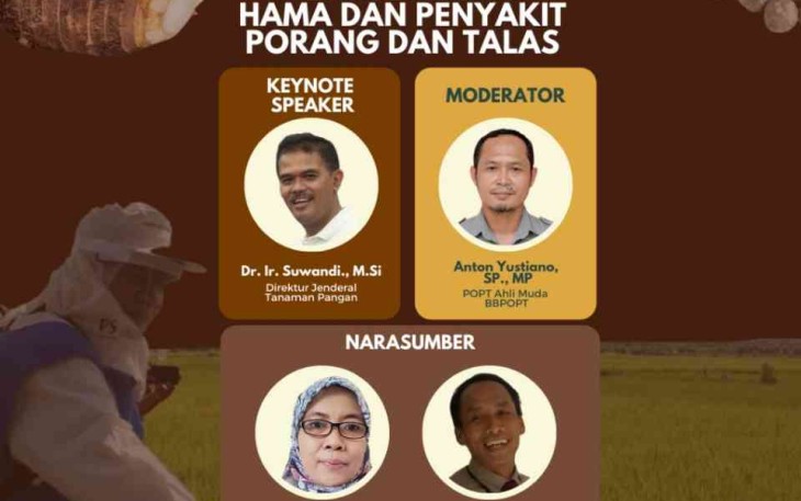 Webinar bimtek penanggulangan hama dan penyakit tanaman Porang di Jakarta. Senin (09/05/202)