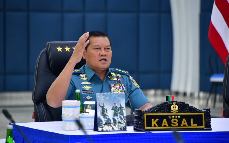 Kasal saat memberikan jamdan seluruh jajarannya melalui vidcon. Rabu (18/05/2022)