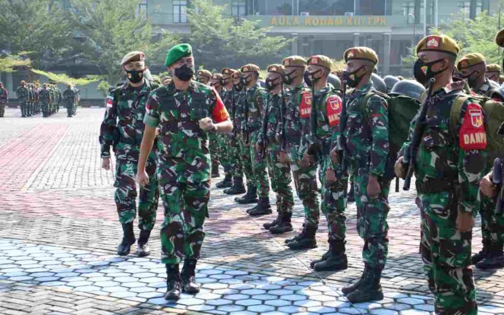 Pangdam XII/Tpr menyambut kedatangan Satgas Yon Armed 19/Bogani