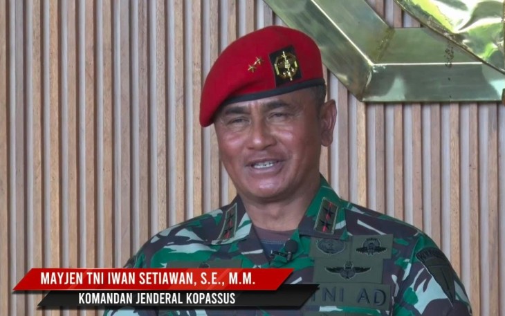 Danjen Kopassus Mayjen TNI Iwan Setiawan 