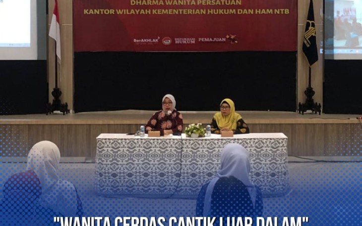 Silaturahmi Dharma Wanita Persatuan Kanwil Kemenkumham NTB melalui virtual