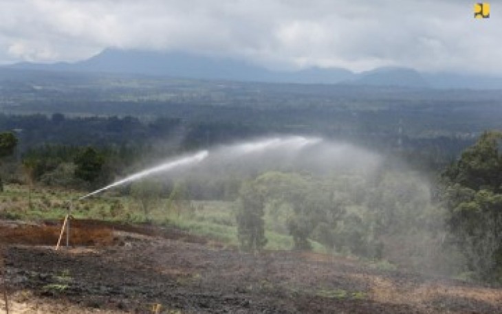 Jaringan irigasi sprinkler untuk program food estate 
