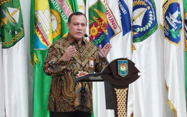 Ketua KPK RI saat memberikan sambutan dalam rakor Kemendagri di Jakarta 
