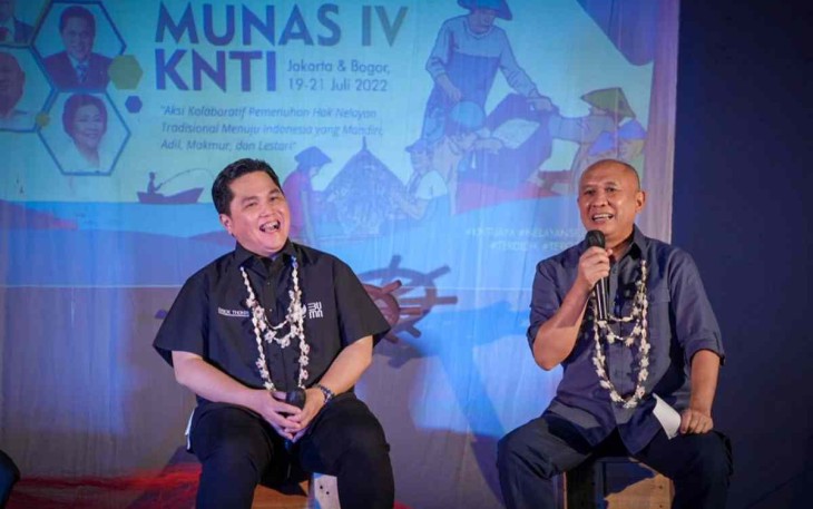 MenkopUKM bersama Menteri BUMN saat bersama KNTI di Jakarta 