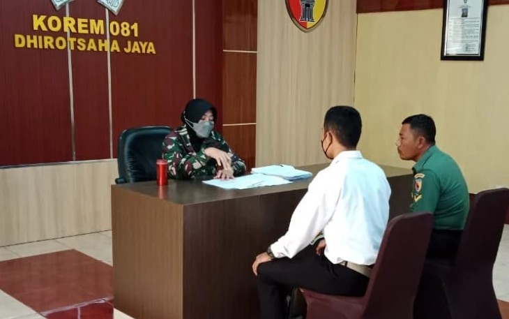 Tim Dispsiad dampingi anak anggota mengikuti seleksi Bintara PK TNI AD 