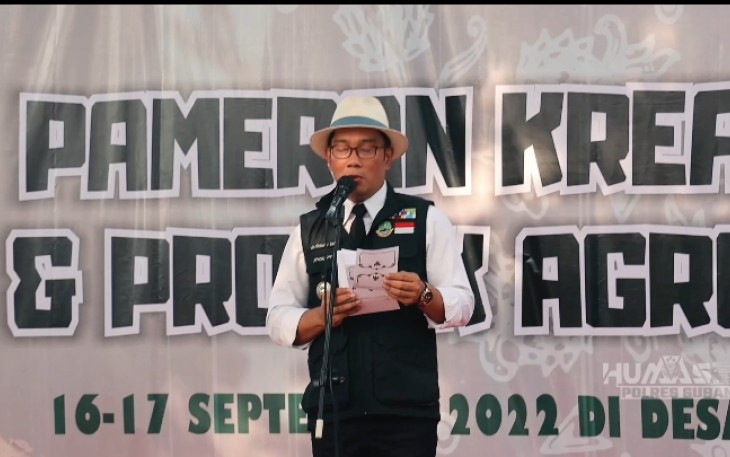 Gubernur Jabar Ridwan Kamil saat Resmikan Pameran Kreasi, UMKM dan Produk Agro Subang 2022. 