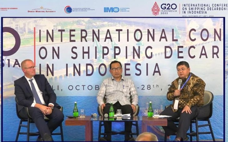 Dirjen perhubungan laut Arif Toha saat Side Event G20 di Bali