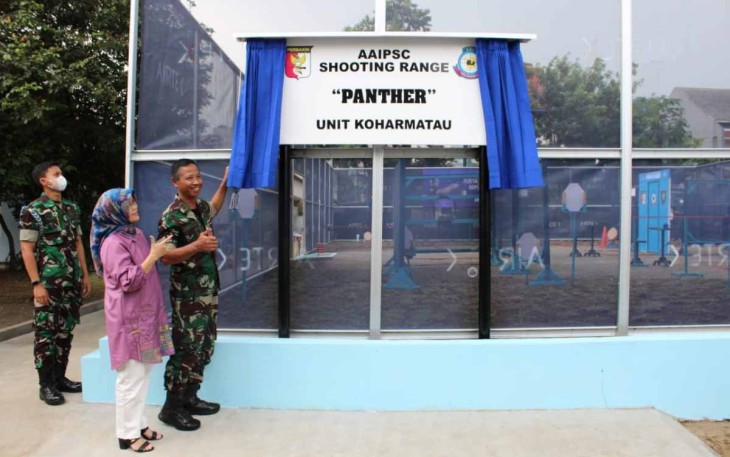 Dankoharmatau Marsda TNI Eddy Supriyono saat peresmian Lapangan Airsoft Gun Koharmatau 