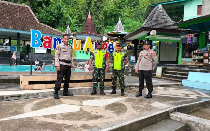 Pengamanan Nataru di objek wisata Banyu Anget