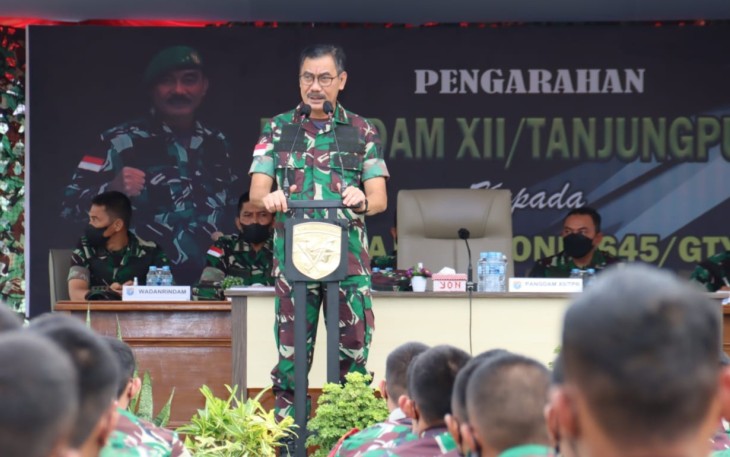 Pangdam XII/Tpr Beri Arahan Prajurit Yonif 645/GTY 