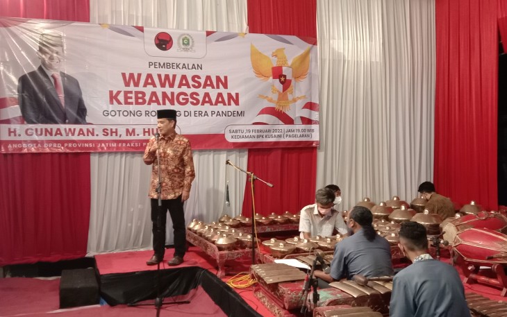 Pembekalan wawasan kebangsaan, Gotong royong di era Pandemi, di Desa Pagelaran Kabupaten Malang, oleh H. Gunawan 