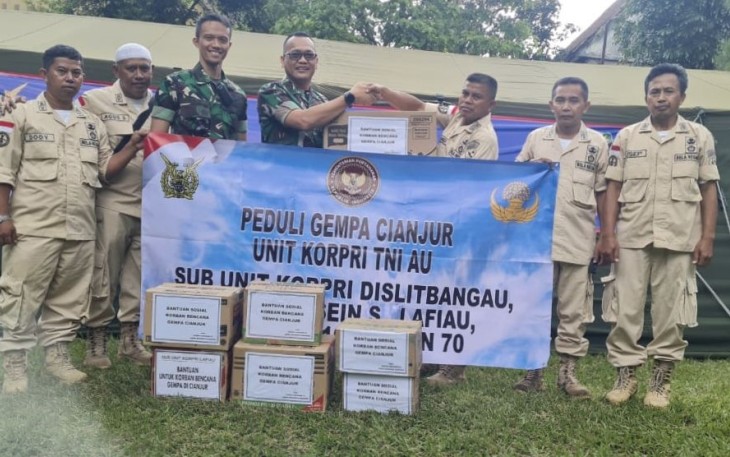 Posko Lanud Husein Sastranegara menerima bantuan kemanusiaan Korpri wilayah Bandung