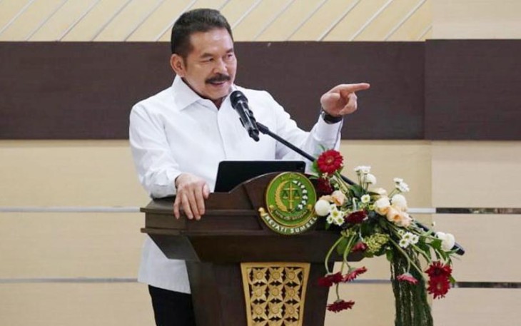 Jaksa Agung ST Burhanuddin saat memberikan pengarahan dalam kunjungan kerja (kunker) di daerah hukum Kejaksaan Tinggi Sumatera Selatan, Selasa 20 Desember 2022.
