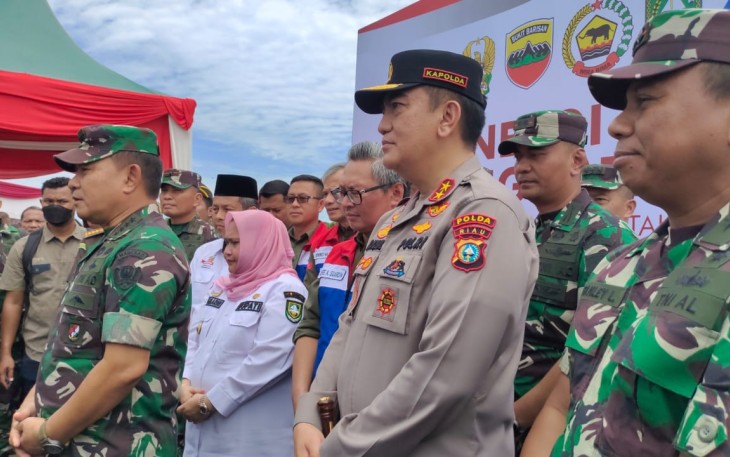 Dandim Bengkalis saat sambut Kasad Sempena Kunker dan Peluncuran Program Ketahanan Pangan 