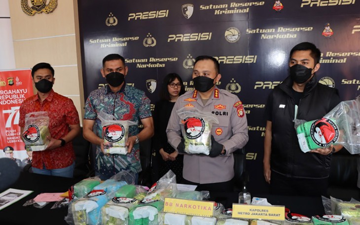 Polres Metro Jakarta Barat saat konferensi pers, Jumat (2/9/2022) kemarin.