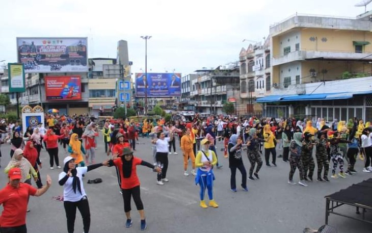 Car Free Day di Bundaran Simpang 6 Rantauprapat, Minggu (25/09/2022).