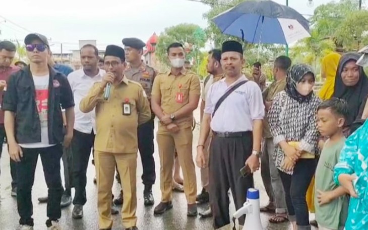 Pj Bupati Aceh Timur, Ir, Mahyuddin, Msi, beserta jajarannya saat memberi sambutan seputar hari HAM.