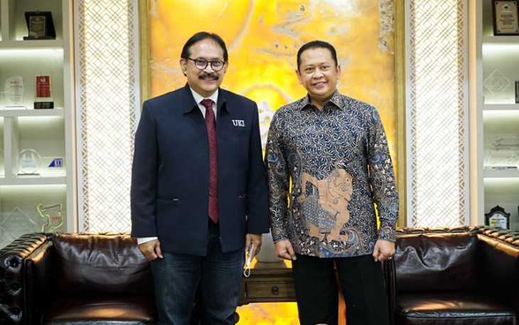 Bamsoet saat menerima jajaran rektorat UKI, di Jakarta, Rabu (31/8/22).