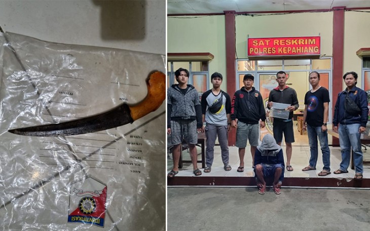 Tersangka dan barang bukti saat diamankan
