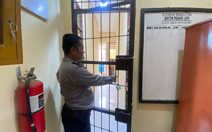 Polisi tunjukan kondisi pintu sel tahanan pasca tahanan kabur