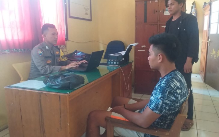Korban saat lapor ke Polisi