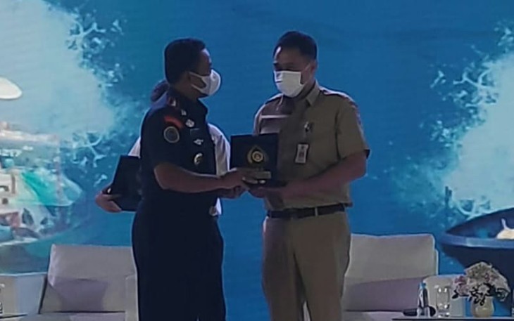 Rakernas Pengawasan dan Penegakan Hukum di Bidang Kelautan dan Perikanan, di Hotel Intercontinental, Jakarta, Selasa (29/3/2022).