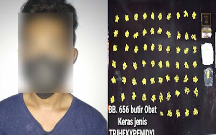 Tersangka dan barang bukti saat diamankan