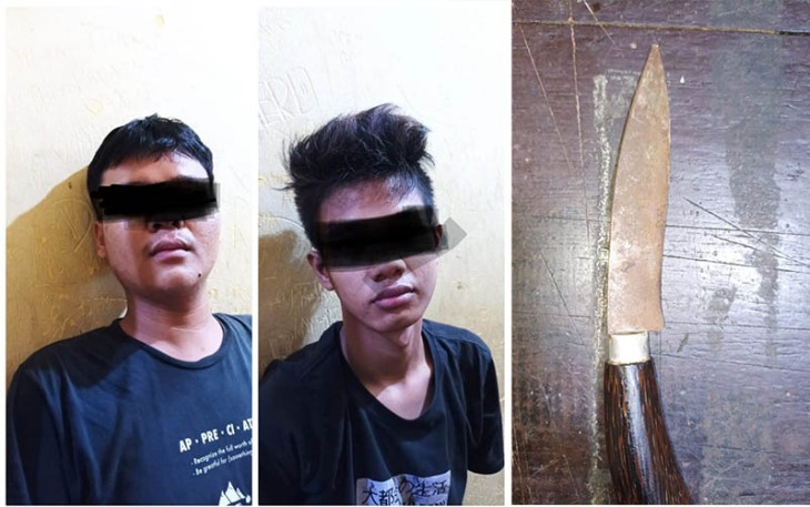 Tersangka dan barang bukti saat diamankan