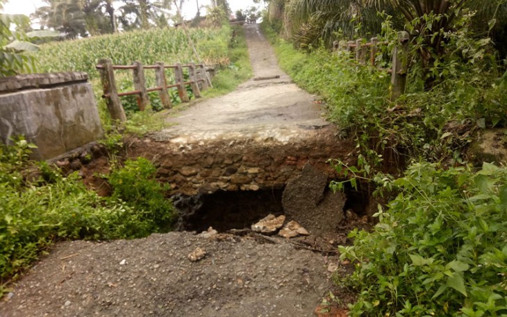 Kondisi jembatan saat dicek pewarta klikwarta.com