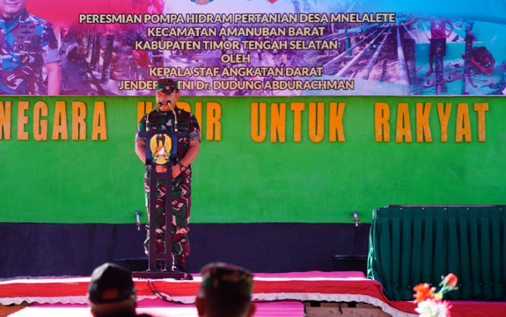 Kasad Jenderal TNI Dr. Dudung Abdurachman, S.E., M.M., saat meresmikan Program TNI AD Manunggal Air 
