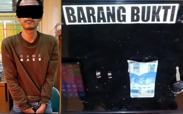 Tersangka dan barang bukti saat diamankan