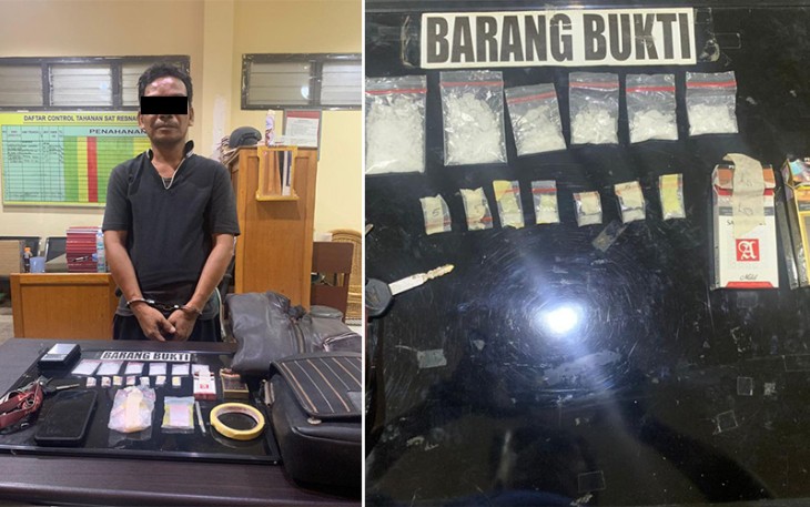 Tersangka dan barang bukti saat diamankan